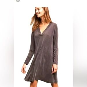 Anthropology Dolin left coast gray Cupro Elegant Gray V-Neck Dress